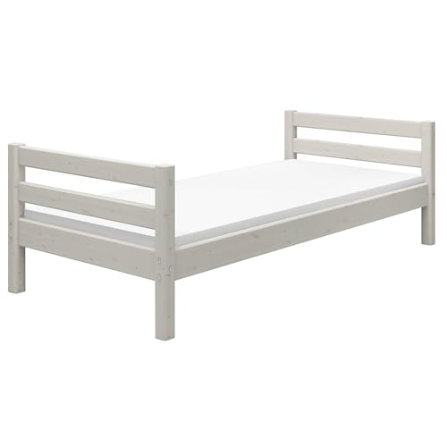 Flexa Classic Kinderbett 90x200 cm | Das Kinder Bett hat EIN klassisches und skandinavisches Design | Das Bett ist aus massiver Kiefer gefertigt (Farbe: White Washed)