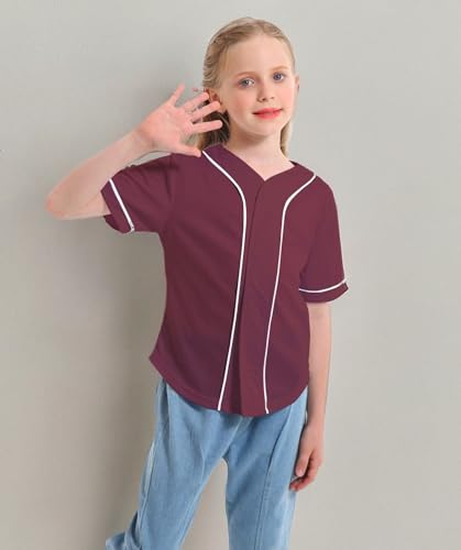 Image of Yuji Itadori Kids Baseball Jersey Button Boys Short Sleeve T-Shirts Hip Hop Fashion Casual Sports Solid Color Shirt