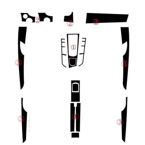Autocollant de moulage carbone 5D console Porsche Panamera thermoformable