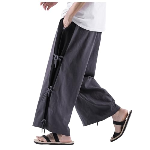 Pantalon de jogging pour homme jambe large en tissu d'été respirant
