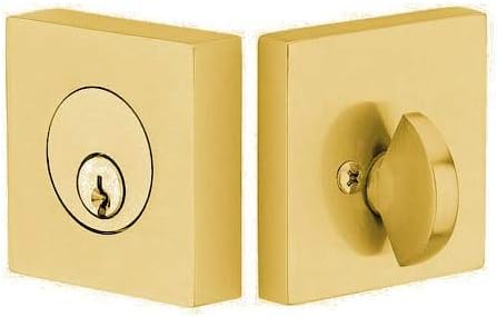Emtek 8469US4 Square Brass Modern Single Cylinder Keyed Entry Deadbolt