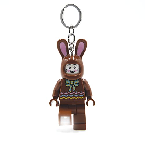 Llavero Lego Icónico Conejo de Chocolate Juguetes de Regalo para niños - Figura de 76 mm de Altura (KE180) - 2 Pilas CR2025 Incluidas