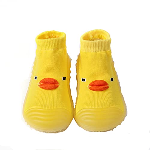 Generic Baby Shoes Boy Girl Infant Sneakers Baby Home Slippers Cartoon Warm House Slippers for Infant (Yellow, 8.5 Toddler)