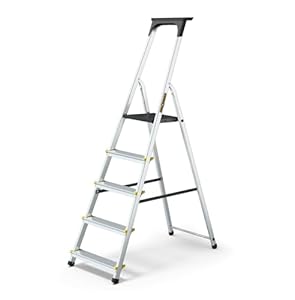 DRABEST Leiter PRO Serie 5-Stufen Stehleiter