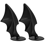 1 Pair Helmet Wings Crafts Stick on Motorcycle Helmet Horns Wing Decor Halloween Evil Costume Tiara Accessories Plastic Universal