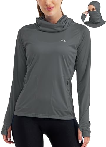 Willit - Willit Women's UPF 50+ Sun Hoodie with Face Mask and Pockets - Deep Gray, Small - Best Deal on Amazon