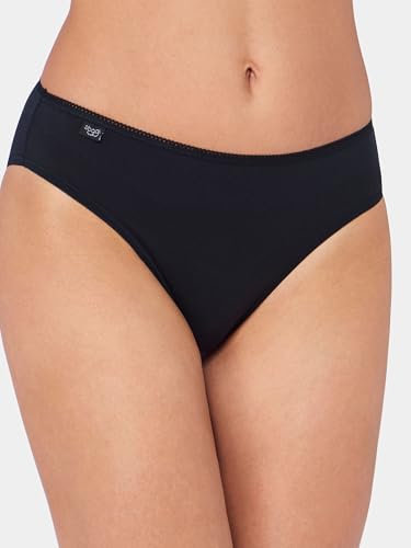 Sloggi Damen Unterhose 24/7 Cotton Tai , Baumwolle, 3-Pack, 38, Schwarz