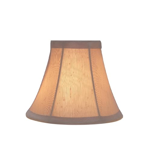 Aspen Creative 30008 Small Bell Shape Chandelier Clip-On Lamp Shade (1 Pack), Transitional Design in Butter Creme, 6" Bottom Width (3" x 6" x 5") by Aspen Creative - Image 2