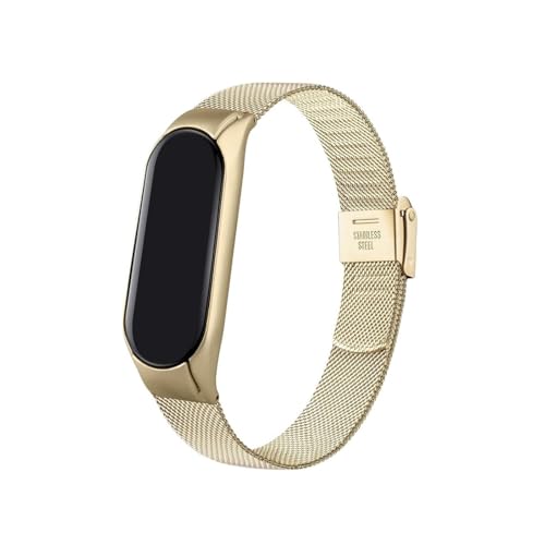 [LOKLNEYK] �����X�e�����X�~���m�x���g�ɓK������Xiaomi Mi Band 5 6 3 4(Retro Gold,For Mi Band 4)