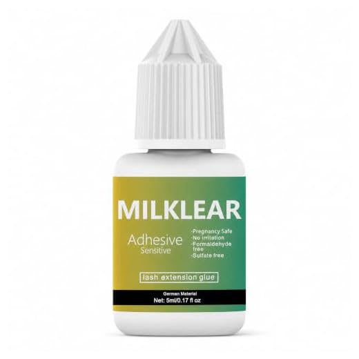 MILKLEAR Eyelash Extension Glue for Sensitive Eyes Lash Glue for Eyelash Extensions at Home Low Fume No Irritation Lasting 2-3 Weeks Black Adhesive for Self Application or Professional Use
