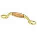 Liberty P50010C-PB3-C5, Spoon Foot Wood Inset Drawer Pulls Cabinet Hardware, Cabinet Handles, 3 in., Polished Brass & Red Oak, 1 piece