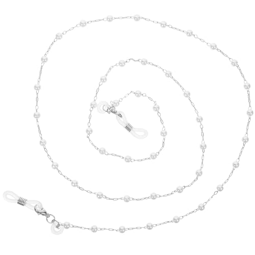 Alipis Cadena para Auriculares Antideslizante Cuentas de Perlas Correa Colgante Plateada de Tres Usos para Auriculares Inalámbricos y Gafas de Sol Accesorio Ligero y Seguro para