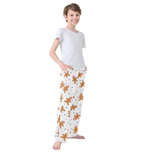 Boys' Pants Gingerbread Man Xmas Star Long Bottoms Jogger Pants Elastic Waist Trousers with Pockets S-XL4