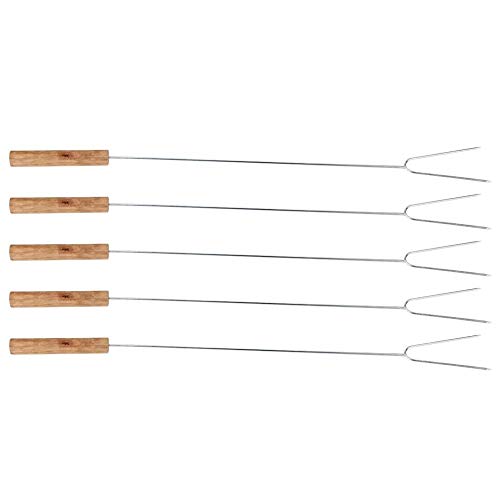 Zerone 5Pcs BBQ Hold Fork,Metal U-Shaped Meat Fork Barbecue BBQ Skewers Home Cooking Fork Tool