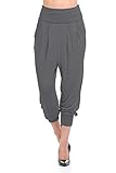 iconic luxe Women's Banded Waist Harem Jogger Pants with Pockets, Cement, X-Large