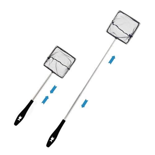 Épuisette Aquarium avec Manche Télescopique en Acier Inoxydable, pour Attraper Les Petits Poissons et Crevettes et Nettoyer L'aquarium, Version Actualisée -...
