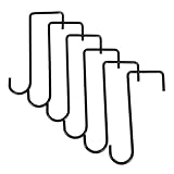 TEHAUX 6pcs Black Iron Hanging Hooks for Flowerpots Balcony Railing Brackets Plant Hooks for Outdoor Garden