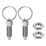 HARFINGTON 2Pcs Spring Plunger with Pull Ring M10x1.5 Thread Size 0.79