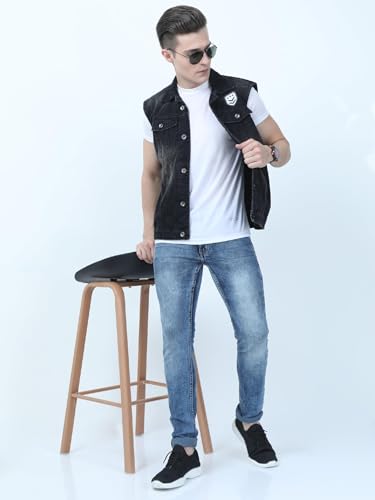 Image of VROJASS Denim Casual Half Sleeeves Men's Jacket Classy Winter Wear for Boy's(JX-OV1S-SFDQ)