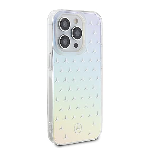 Image of CG MOBILE Mercedes-Benz Phone Case [Official Licensed] Transparent Case with Star Pattern Protective Case Designed for iPhone 15 Pro (6.1-Inch) 2023 - Iridescent