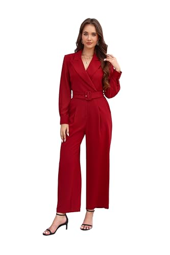 Love Welove Fashion Dressy Jumpsuits for Women Long Sleeve Formal Pantsuit