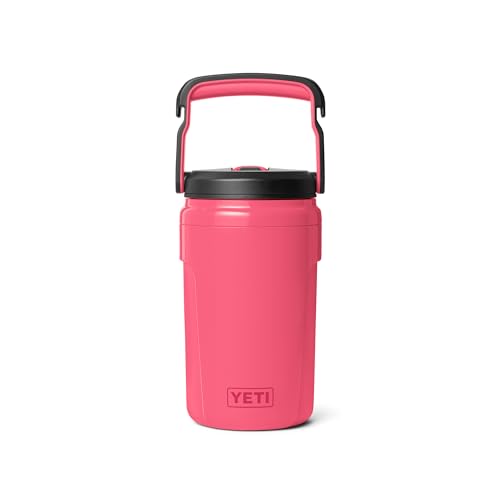 Image of YETI Silo 40 oz Insulated Magslider Straw Cap Water Jug - Leakproof, Lightweight Sports Bottle with Fence Hook Handle - Keeps Drinks Ice-Cold - Ideal for Gym, Sports & Tournaments, Tropical Pink