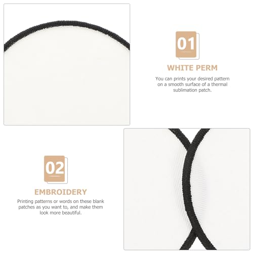 Exceart IX18UJA08EXY5WT40250914 Crochet Hats 10Pcs Round Sublimation Patches Iron On Patches Fabric Blank Applique Embroidered Motif Clothing Supplies thumb #8