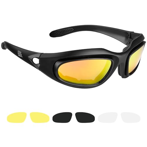 KEMIMOTO Riding Goggles - Motorcycle Glasses for Men