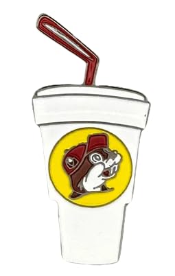Buc-ee's Collectible Cup Enamel Pin, White and Yellow Logo Design