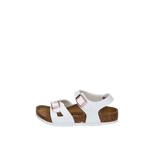Birkenstock Rio Kids 1024374 Blanc Sandales Fille Blanches Boucles Fille 26