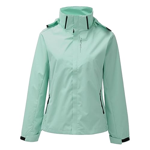 Cocila Veste Hardshell Pour Femmes Printemps à Capuche DéTachable Deux PièCes ExtéRieure L'eau Trench D'alpinisme Capuche (Green M) Veste Noire Femmes Moto Homologué Chauffante Manteau
