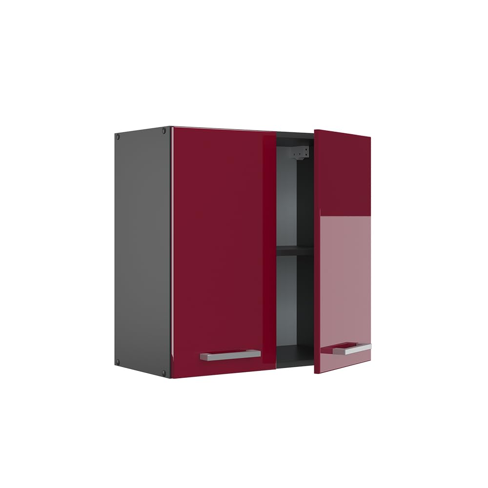 Vicco Armario Colgante R-Line, Rojo de Alto Brillo, 60 cm, para combinación Libre Dentro de Sistemas de Cocina modulares
