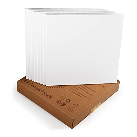 Artgeo 20cm x 20cm (8" x 8") Panneau de Toile de 3 mm, Paquet de 8