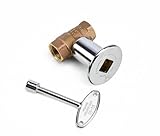 HPC 3/4 Inch Straight Gas Fire Pit Shut Off Valve Kit with Polished Chrome Flang