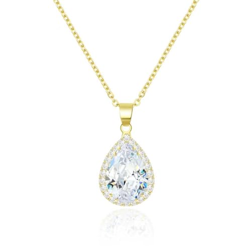 Linawe Collier avec pendentif en diamant pour femmes, ensembles de bijoux en chaîne en or,...