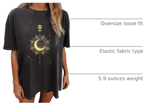 Image of Summer Y2k Tops for Womens, Casual Vintage Short Sleeve T-Shirt, Girls Oversize Loose Round Neck Elastic Tee