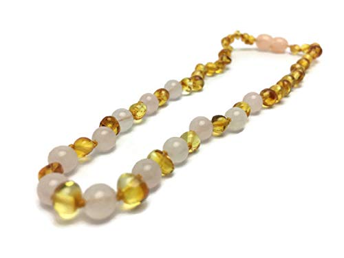 Baltic Essentials 12.5" Polished Lemon Pink Necklace