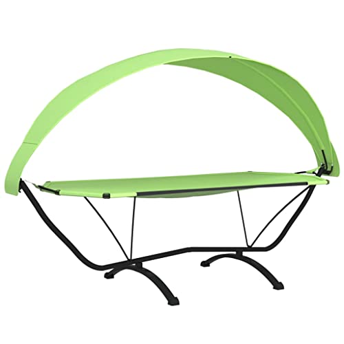 Genérico Tumbona de jardín con Dosel de Acero y Tela Oxford Verde,Mobiliario,Muebles de jardín,Camas para Exteriores,317602