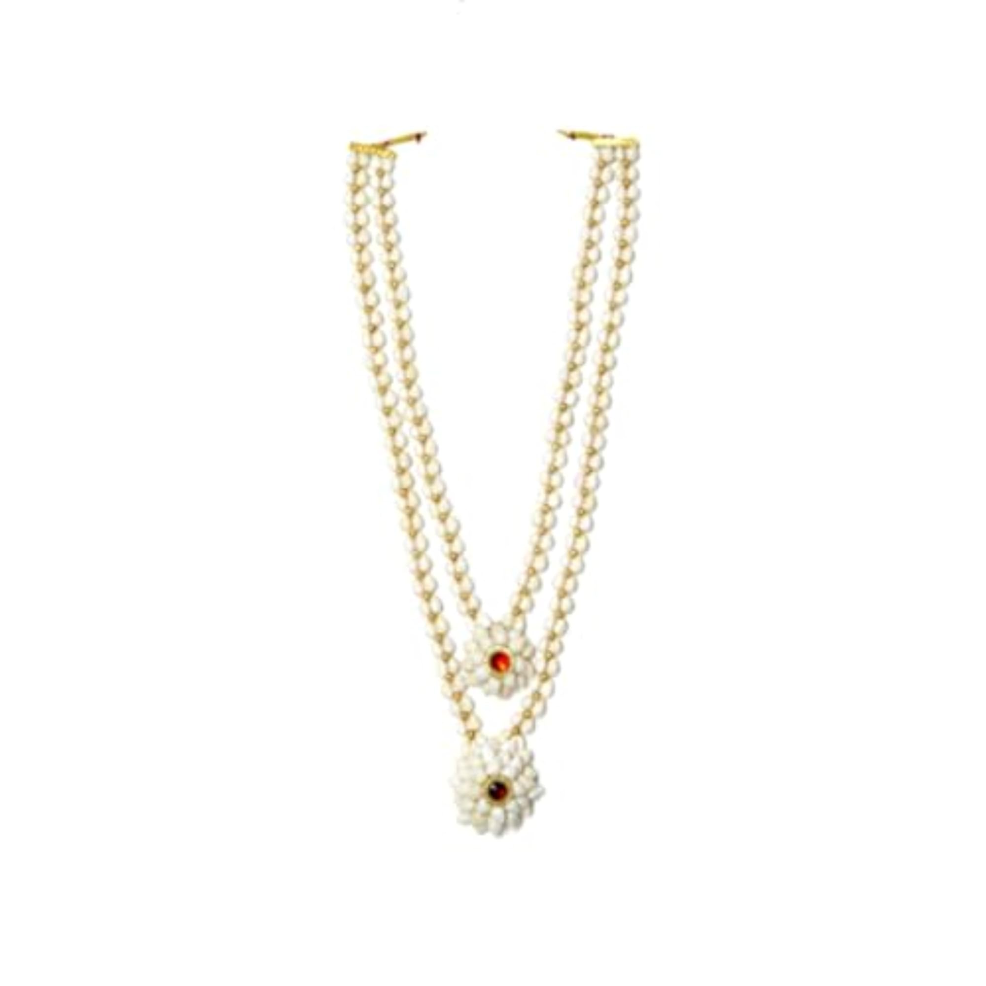 Handcrafted Mogra Buds Flower Jewellery Set with Stone Studs