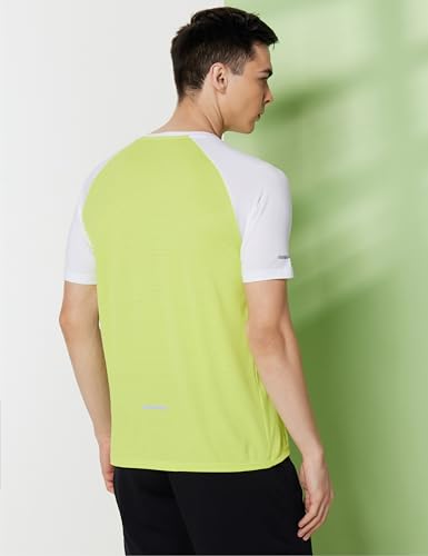 Image of Symbol Premium Men's Solid Regular Fit Sports Stretch T-Shirt | Round Neck | Raglan Sleeve | Moisture-Wicking | Activewear | Running | Gym | Plain (Available in Plus Sizes)