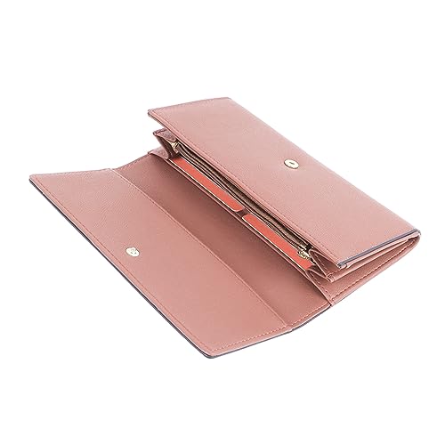 Bolsa de Moedas de Cartão Feminino, Carteira Feminina de Couro PU de Grande Capacidade, Costura Fina