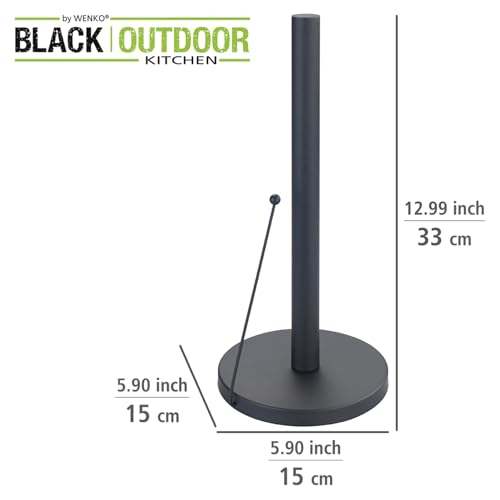 Foto von WENKO Küchenrollenhalter Mod. Clayton, Rollenhalter stehend für die Küche, aus Metall in Schwarz, Black Outdoor Kitchen