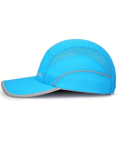 Image of GXCROR Quick-Dry Running Hat for Men & Women - UPF 50+ Breathable Mesh, Reflective Sports Cap for Outdoor, Hiking