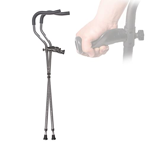 Składane kule pod pachami (1 para), ergonomiczne, regulowane pomoce do chodzenia z amortyzującym wygodnym uchwytem, ​​aluminiowe kule dla osób starszych, seniorów i niepełnosprawnych (rozmiar: