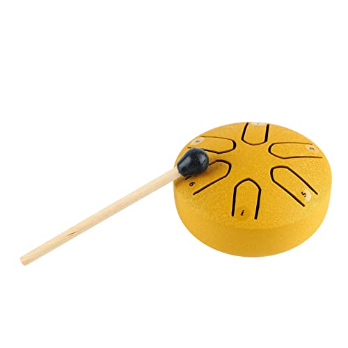 Worry-free Drum, Tongue Drum, Easy to Use, 6 Notes for Percussion Playing (Gold)