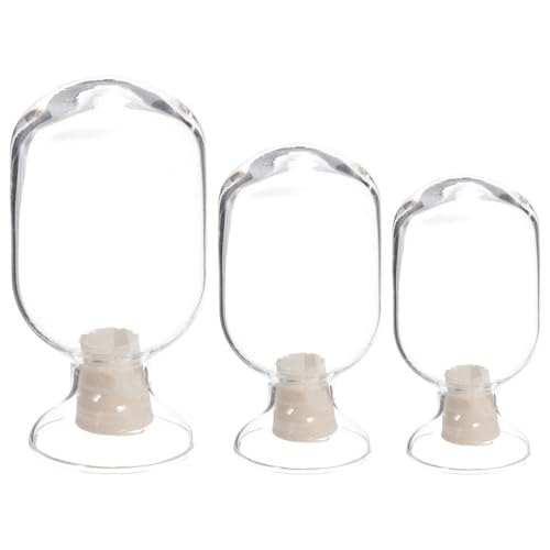 jojofuny 3pcs Glass Match Holder Set - 125ml/250ml/500ml, Transparent Match Cloche Jar with Striker, Decorative Storage Jars for Cotton Swabs Matches Toothpicks