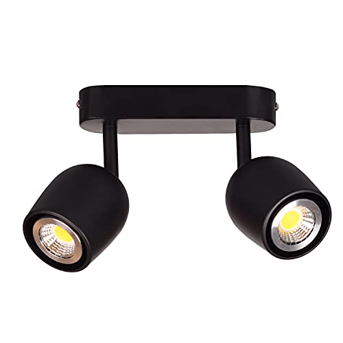 TWSXTE Lámpara de techo LED 2 foco giratorio orientable GU10 portalámparas foco 2 llama giratorio giratorio (sin bombilla) Cover