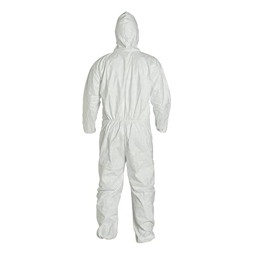 Image of DuPont Tyvek 400 TY127S Disposable Protective Coverall with Respirator-Fit Hood and Elastic Cuff, White