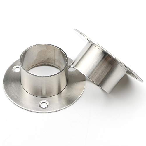 Pxyelec Edelstahl Schrankstange Flanschhalter für Durchmesser 38 mm Stahlrohr, 2 Stück