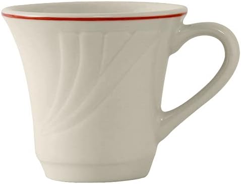 Tuxton China YEE-054 Saucer, 5-1/2" Diameter, Round, Embossed, Microwave and Dishwasher Safe, Oven Proof, Fully Vitrified, Ceramic, TuxCare, Healthcare, Monterey, Pack of 36